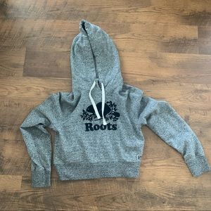 Roots Salt and Pepper Cropped Hoodie
